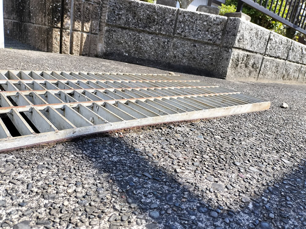 グレーチング段差解消工事 工事前